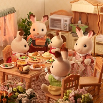 Epoch Sylvanian Families  Chocolate Rabbit Family - Dollhouse Playset, Multicolor 5655 5054131056554