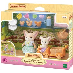 Epoch Sylvanian Families  Sunny Picnic Set -Fennec Fox Sister And Baby – - Dollho 5698 5054131056981