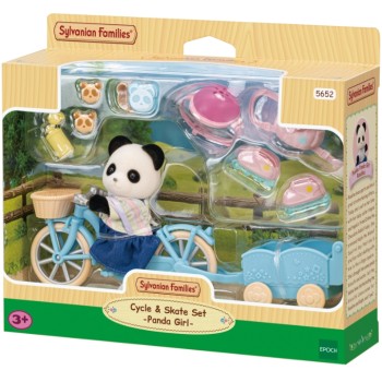 Epoch Sylvanian Families Cycle and Skate Set Panda Girl - Σετ Ποδήλατο Και Καρότσα Κοριτσάκι Πάντα 5652 5054131056523