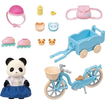 Epoch Sylvanian Families Cycle and Skate Set Panda Girl - Σετ Ποδήλατο Και Καρότσα Κοριτσάκι Πάντα 5652 5054131056523