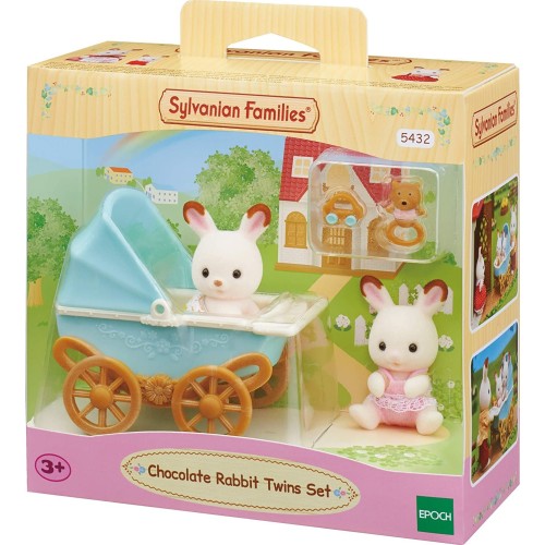 Epoch Sylvanian Families  Chocolate Rabbit Twins Set And Baby High Chair 5432 5054131054321