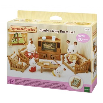 Epoch Comfy Living Room Set And Sylvanian Families - Semi-Double Bed 5339 5054131053393