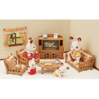 Epoch Comfy Living Room Set And Sylvanian Families - Semi-Double Bed 5339 5054131053393