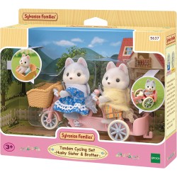 Epoch Sylvanian Families Tandem Cycling Set Husky Sister & Brother - Σετ Ποδήλατο Αδερφός Και Αδερφή Χάσκυ 5637 5054131056370