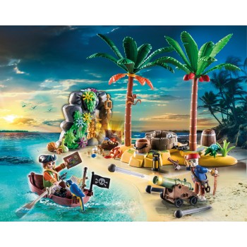 Playmobil Pirates Pirate Treasure Island With Rowboat 210099 4050967100998