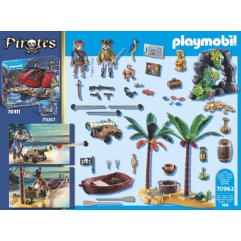 Playmobil Pirates Pirate Treasure Island With Rowboat 210099 4050967100998
