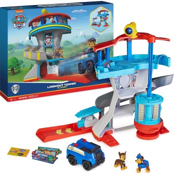Spin Master Paw Patrol Lookout Tower Playset With Toy Car Launcher, 2 Chase Action Figures 6065500 778988438794