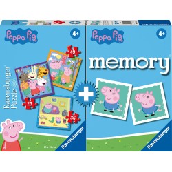 Ravensburger Memory + 3 Παζλ Πέππα Το Γουρουνάκι 03152 4005556031528