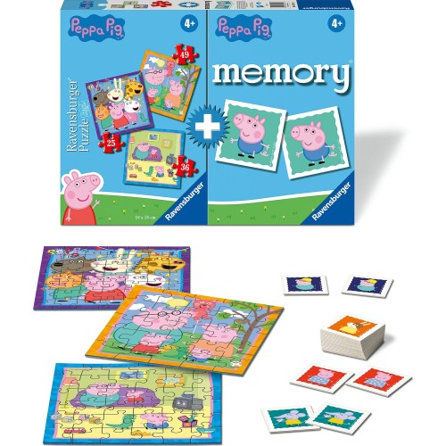 Ravensburger Memory + 3 Puzzles Peppa Pig 03152 4005556031528