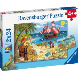 Ravensburger 2X24 Pcs Puzzle Pirates and Mermaids 05676 4005556056767