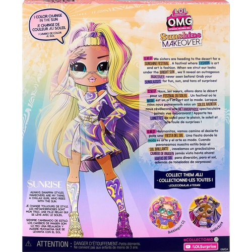 MGA Entertainment LOL Surprise OMG Sunshine Makeover Fashion Doll - Sunrise - UV Colour Chang 589433EUC 035051589433
