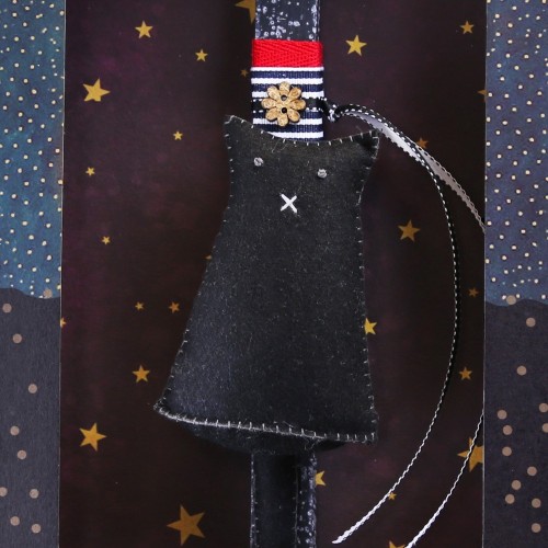 Χειροποίητα Είδη Easter Candle Felt standing black cat - Ernie LA23036A 5212023247545