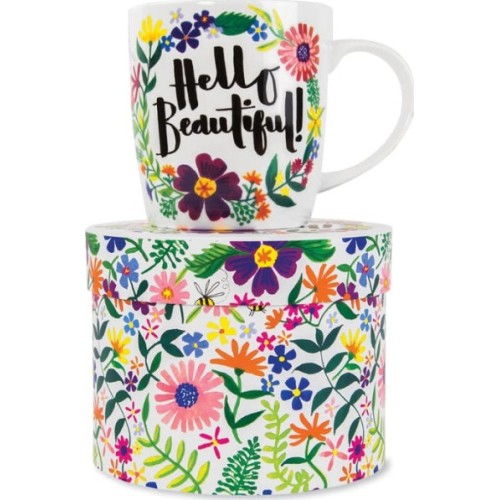 rachel ellen designs Mug12 Hello Beautiful! Floral Porcelain MUG12 5055040860843