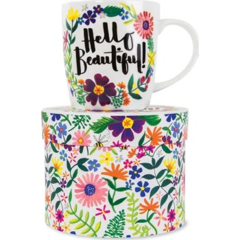 rachel ellen designs Mug12 Hello Beautiful! Floral Porcelain MUG12 5055040860843
