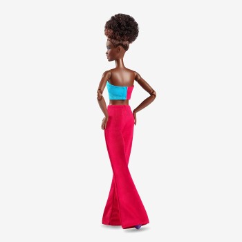 Mattel Barbie Looks Doll, Natural Black Hair, Color Block Outfit, Abdominal-Free Top And Impact Trousers HJW81 194735097340