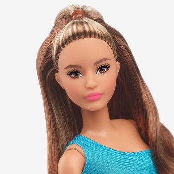 Mattel Barbie Looks- Pink and Blue Dress Κούκλα, Μελαχρινή HJW82 194735097128