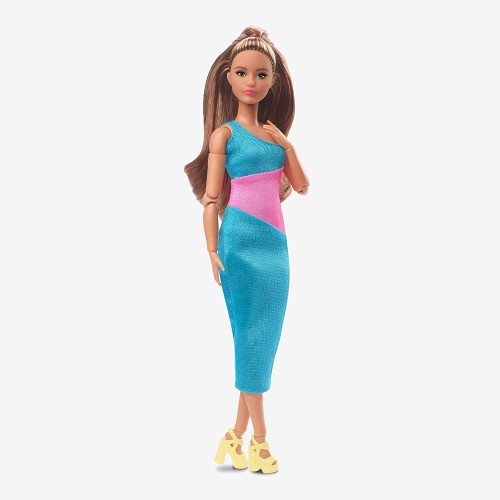 Mattel Barbie Looks- Pink and Blue Dress Κούκλα, Μελαχρινή HJW82 194735097128