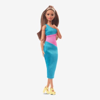 Mattel Barbie Looks- Pink and Blue Dress  HJW82 194735097128