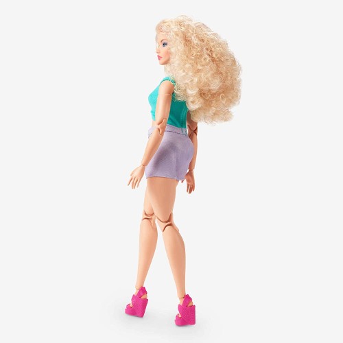 Mattel Barbie Looks Doll, Blond Curly Hair, Color Block Outfit With Belly Neckline HJW83 194735097364