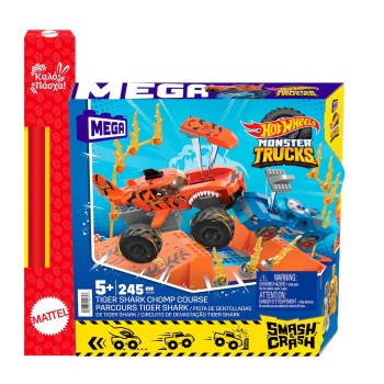 MEGA Λαμπάδα Hot Wheels Smash N Crash Tiger Shark HKF88 