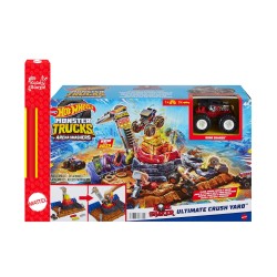 Mattel Λαμπάδα Hot Wheels Monster Trucks Arena Smashers Bone Shaker Ultimate Crush Yard Απόλυτο Σετ Συγκρούσεων HNB96 