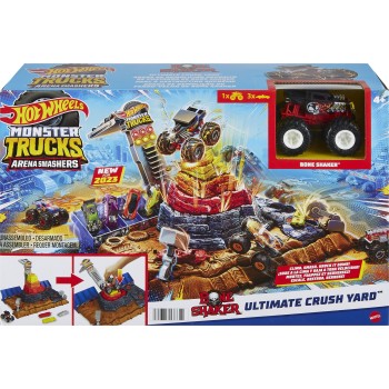 Mattel Λαμπάδα Hot Wheels Monster Trucks Arena Smashers Bone Shaker Ultimate Crush Yard Απόλυτο Σετ Συγκρούσεων HNB96 