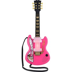 eKids Barbie Kids Guitar With Built-In Music And Whammy Bar, Musical Toy Guitar BE-632 092298956251