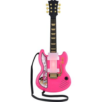 eKids Barbie Kids Guitar With Built-In Music And Whammy Bar, Musical Toy Guitar BE-632 092298956251