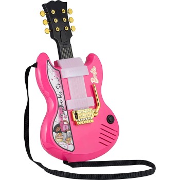 eKids Barbie Kids Guitar With Built-In Music And Whammy Bar, Musical Toy Guitar BE-632 092298956251