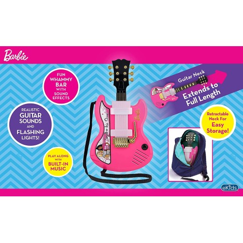 eKids Barbie Sing and Strum Guitar – Ηλεκτρική Κιθάρα Karaoke Για Παιδιά Με Ενσωματωμένη Μουσική Και Sound Effects BE-632 092298