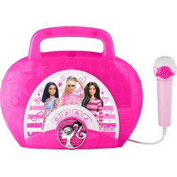 eKids Barbie Sing Along Boombox With Microphone, Built In Music, Flashing Lights, BE-115 092298955858
