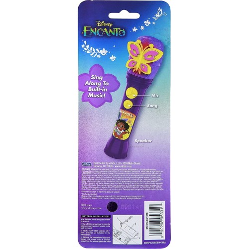 eKids Disney Encanto Toy Microphone For Kids, Built-In Music And Flashing Lights EN-070 092298953311