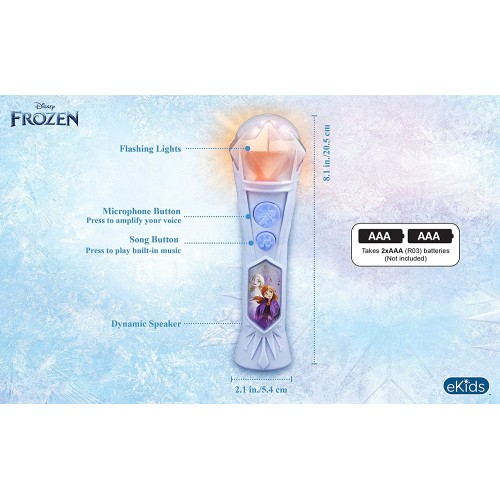 eKids Frozen 2 Sing Along Microphone And MP3 Karaoke With Flashing Lights FR-070 092298943480