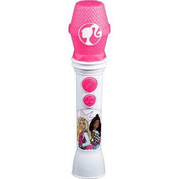 eKids Barbie Microphone For Kids, Built-In Music And Flashing Lights For BE-070 092298955841