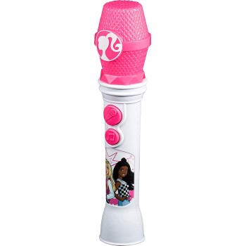 eKids Barbie Microphone For Kids, Built-In Music And Flashing Lights For BE-070 092298955841