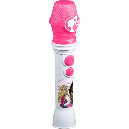 eKids Barbie Ασύρματο Μικρόφωνο Karaoke για παιδιά με ενσωματωμένη μουσική, φωτισμό, Sound Effects BE-070 092298955841