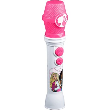 eKids Barbie Ασύρματο Μικρόφωνο Karaoke για παιδιά με ενσωματωμένη μουσική, φωτισμό, Sound Effects BE-070 092298955841
