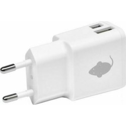 green mouse Wall Adapter Dual USB/USB-C Οικιακός φορτιστής 2,4A σε λευκό χρώμα 003233 8719689554866