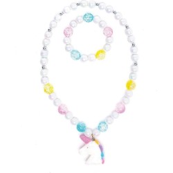 Great Pretenders White Unicorn Necklace & Bracelet Set 86125 77187861250