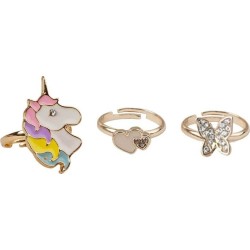 great pretenders Boutique Butterfly & Unicorn Ring, 3 Pcs 90205 771877902055