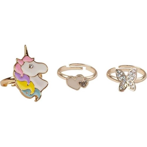 great pretenders Boutique Butterfly & Unicorn Ring, 3 Pcs 90205 771877902055