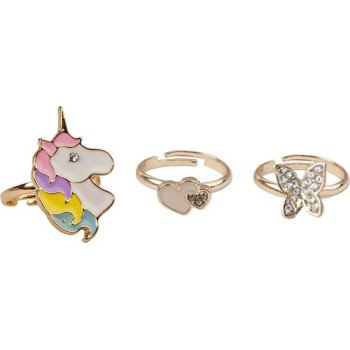 great pretenders Boutique Butterfly & Unicorn Ring, 3 Pcs 90205 771877902055
