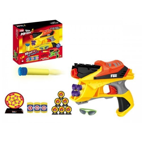 Toys-shop Choice FDX EVA POP GUN Όπλο Με Αφρώδες Σφαίρες, Στόχους Και Γυαλιά. JG022658 5202015226580