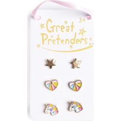great pretenders Set Of Star Earrings - Heart - Unicorn 3 Pairs 90608 771877906084