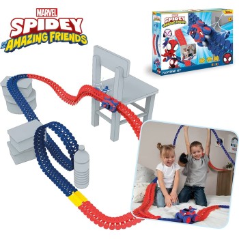Smoby Toys - Spidey Flextreme Racing Track Set Blue Red - Flexible Childrens Race 180918 3032161809182