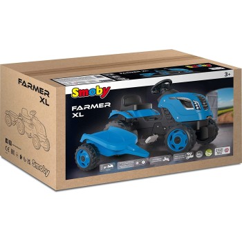 Smoby Farmer Tractor Xl Μπλε Τρακτέρ με Τρέιλερ 7/710129 3032167101297