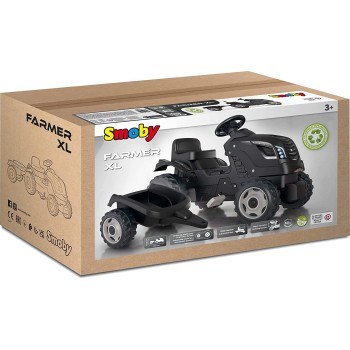 Smoby Farmer Xl Tractor Μαύρο Τρακτέρ με Τρέιλερ 7/710131 3032167101310
