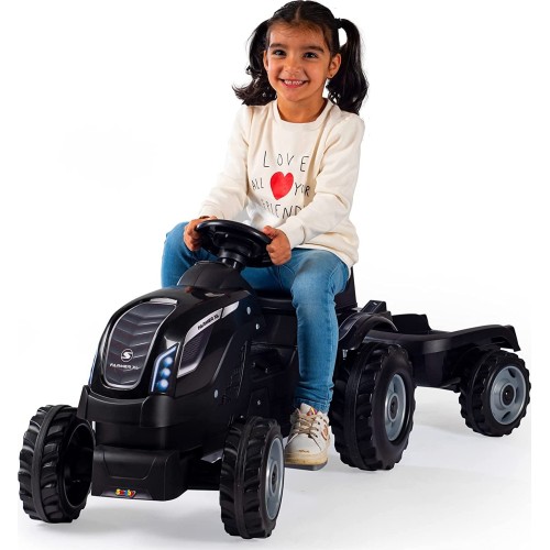 Smoby Farmer Xl Tractor Μαύρο Τρακτέρ με Τρέιλερ 7/710131 3032167101310