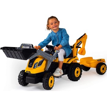 Smoby Tractor Builder Max Τρακτέρ με τρέιλερ και ρυθμιζόμενο κάθισμα 7/710304 3032167103048