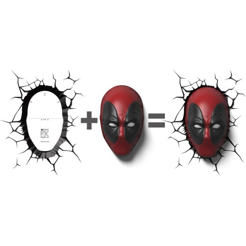 The Source Wholesale 20023 Marvel 3D Deco Light Deadpool,Plastic, Red-Black 62267 816733021041